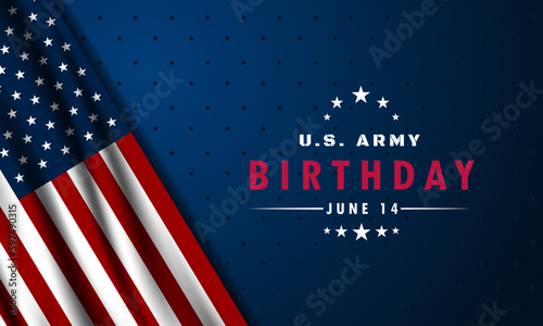 U.S. Army Birthday June 14 Background Vector Illustration