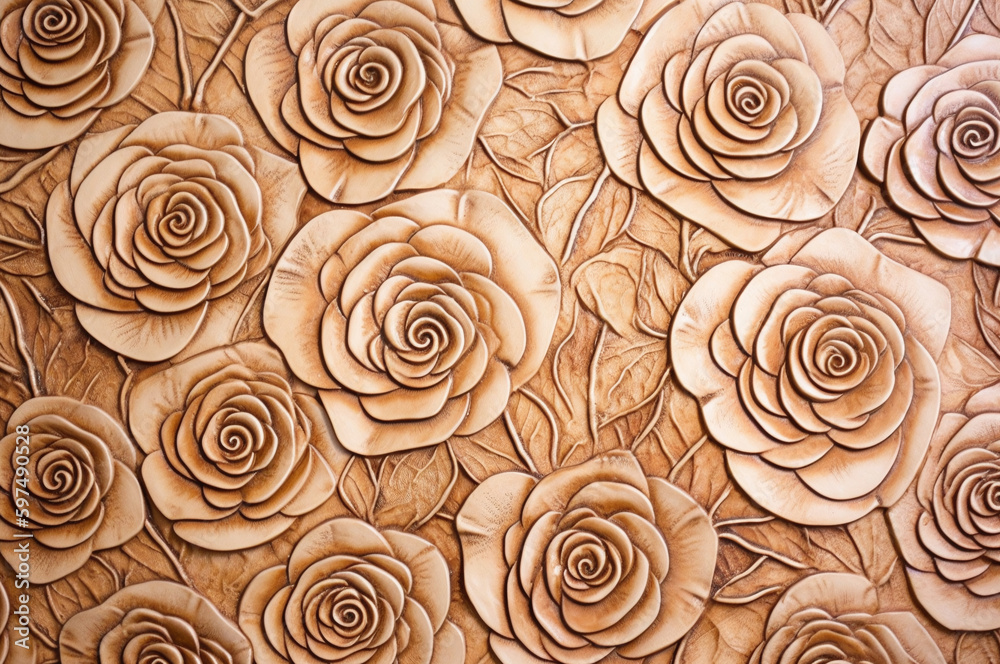 Roses wall art decoration background