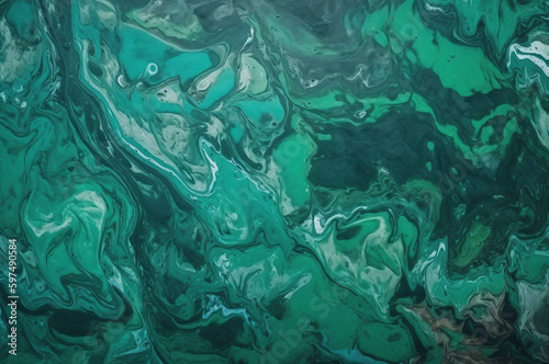 Marbled concrete texture with green spectrum