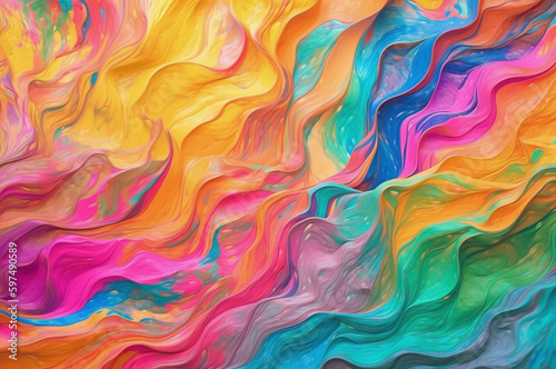 Abstract painting of vibrant colors