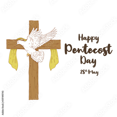 Happy Pentecost day Vector
