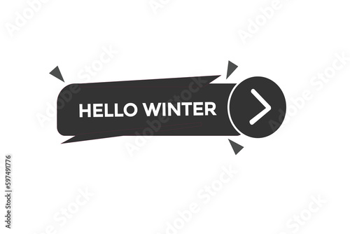 hello winter vectors.sign label bubble speech hello winter 