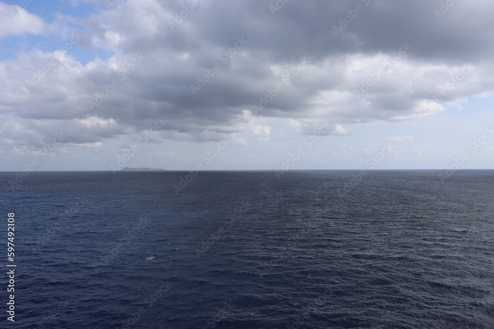 The Unesco World Heritage Site and Nature Reserve Ilhas Selvagens in the Atlantic Ocean seen from the ship