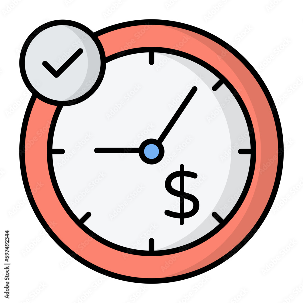 Time Management Line Color Icon Time Management Line Color Icon
