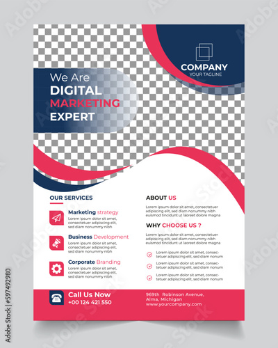 digital marketing experts, corporate flyer template