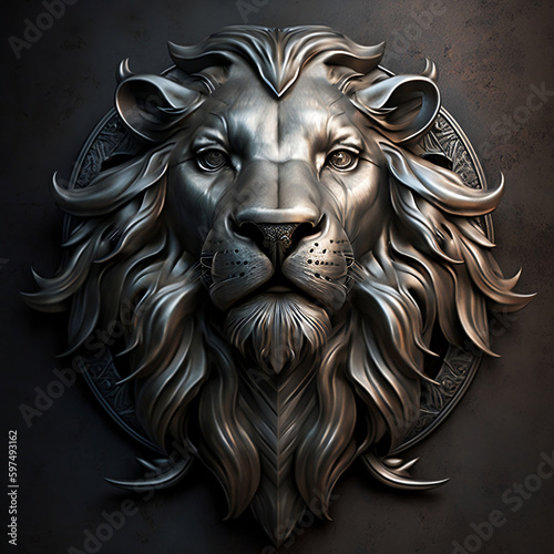 a steel symbol of an epic lion