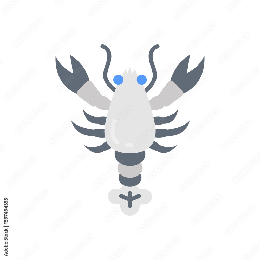 Lobster icon in vector. Illustration