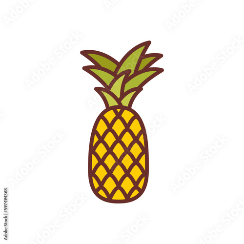 Pineapple icon in vector. Illustration