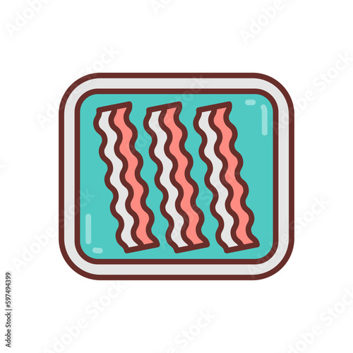 Bacon icon in vector. Illustration