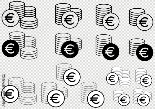 Obraz na płótnie MONNAIE EURO EMPILÉE w salonie