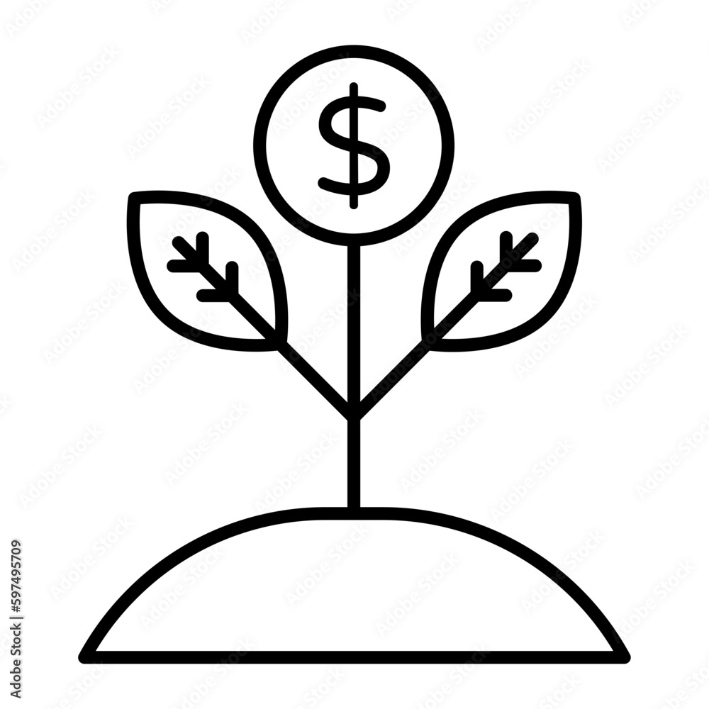 Profit Thin Line Icon Profit Thin Line Icon