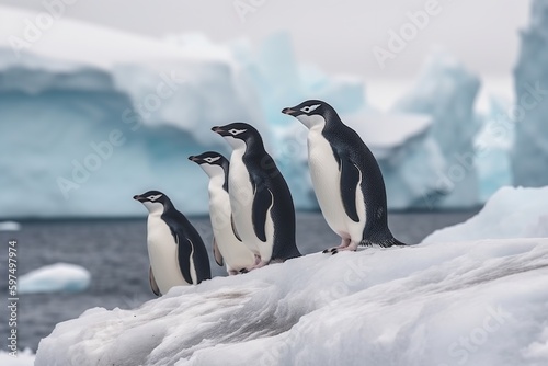Adorable Chinstrap Penguins  A Group of Playful Birds on an Iceberg in Antarctica  chinstrap penguins  penguins  antarctica  iceberg  wildlife  nature  animal behavior  bird colony 