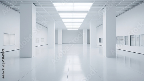 Gallery of Light: Contemporary White Space. Ai generative
