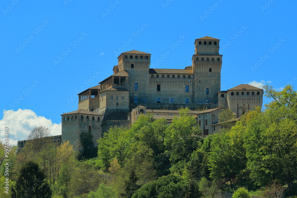 The medieval castle of Torrеchiara in Italy, where the fantasy film 