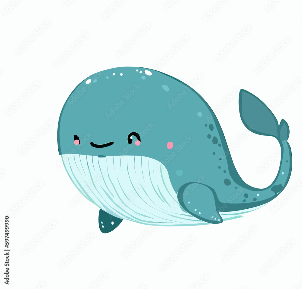 Happy little cute whale vector art Happy little cute whale vector art