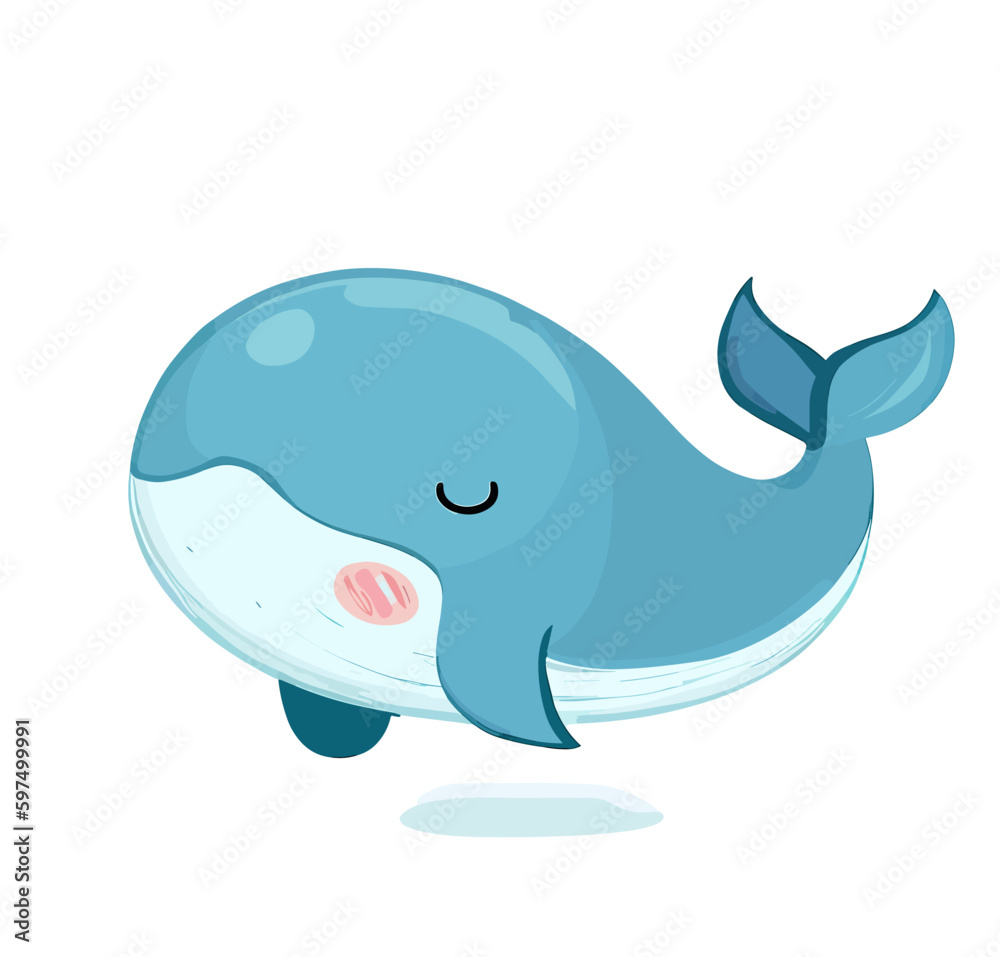 Happy little cute whale vector art Happy little cute whale vector art