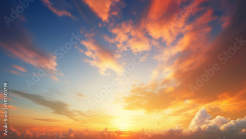 Dramatic Sunset and Sunrise Sky with Clouds. created with Generative AI