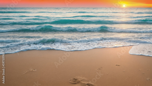 sunset over the beach