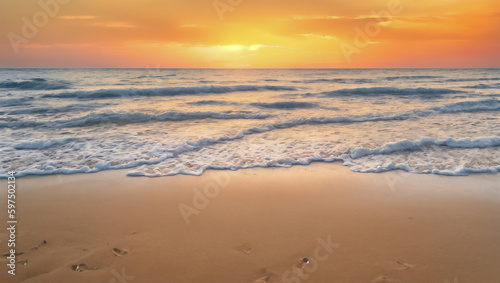 sunset over the beach