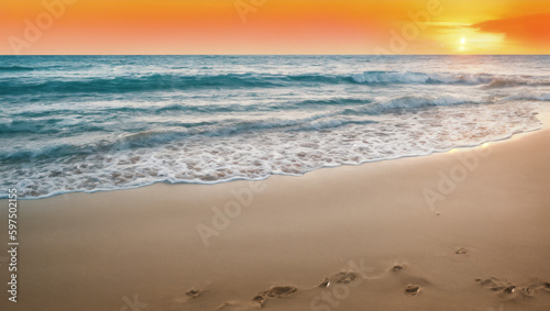 sunset over the beach