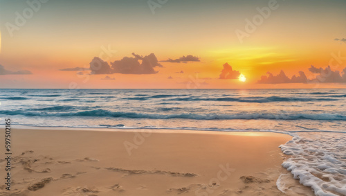 sunset over the beach