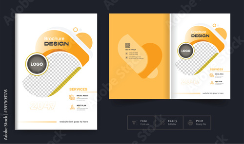 Colorful abstract brochure cover page annual report book cover business profile design template elegant modern editable text and vector design layout