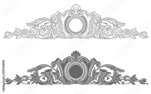 Classical architectural element of the pediment sandrik