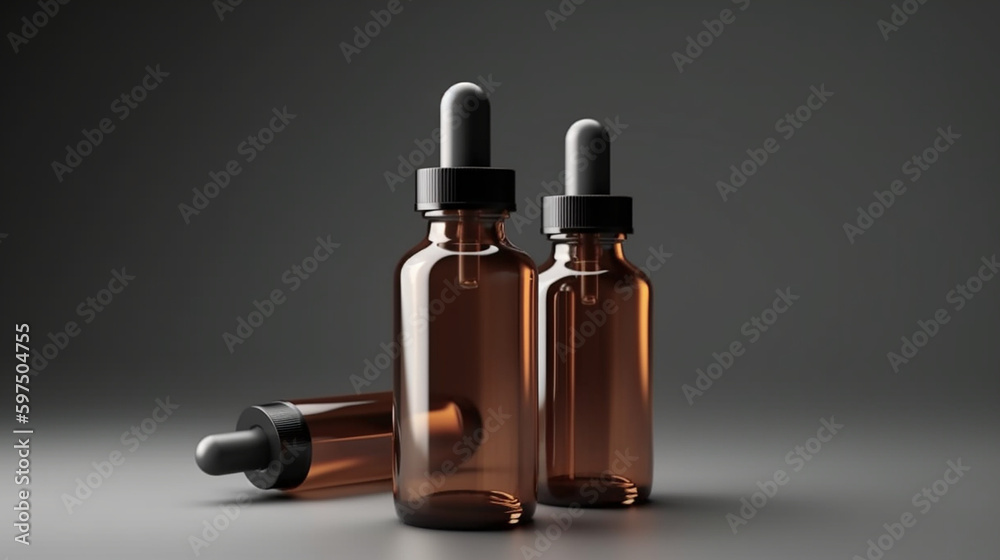 Cosmetic dropper bottle mockup Medical serum drop isolated on white background Ai generated image Cosmetic dropper bottle mockup Medical serum drop isolated on white background Ai generated image