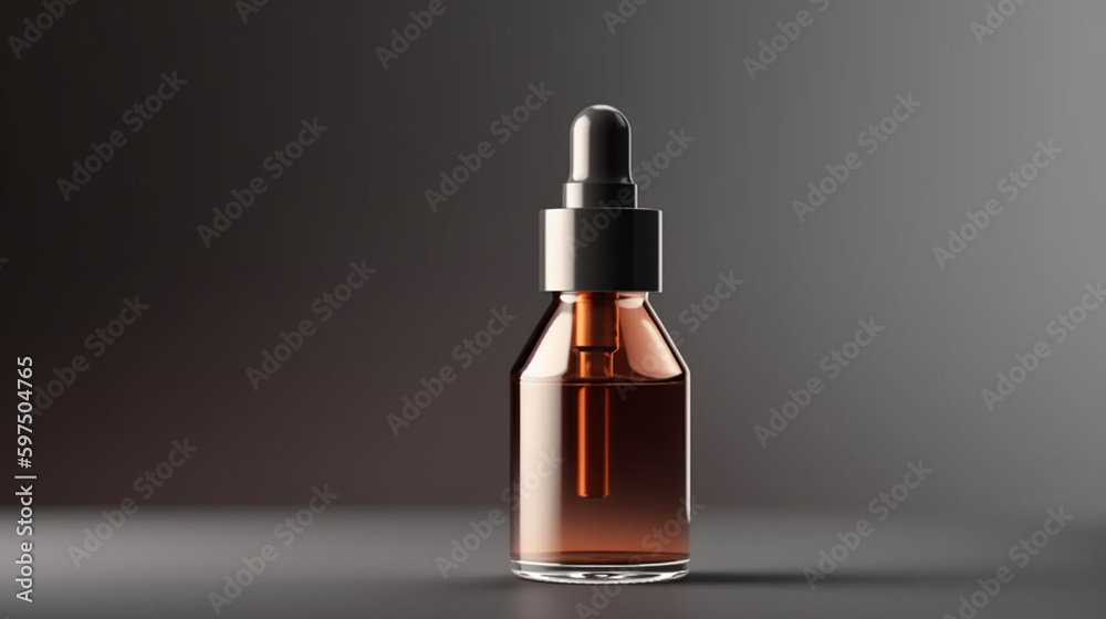 Cosmetic dropper bottle mockup Medical serum drop isolated on white background Ai generated image