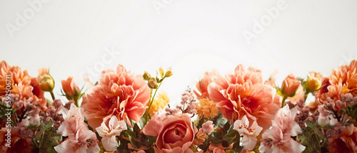 Beautiful Flowers on Light Backdrop. created with Generative AI © photobuay