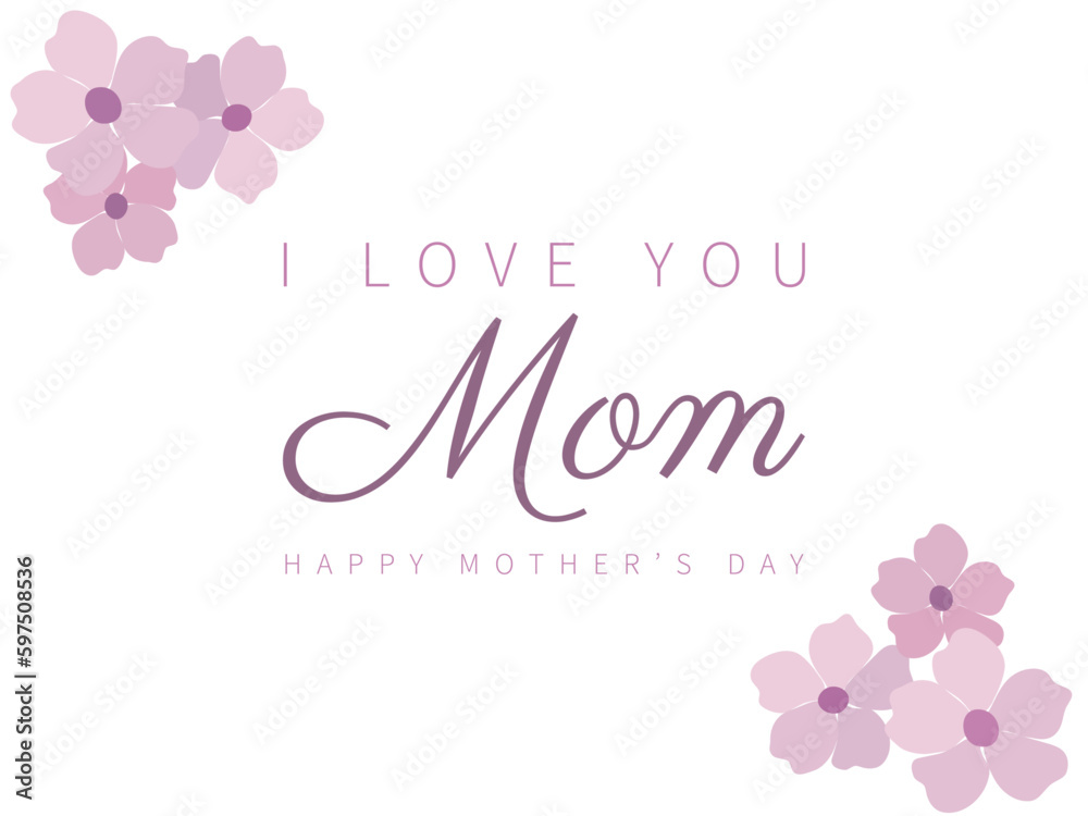 Happy mother s day card with flowers decoration