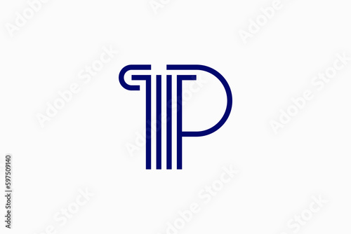 letter p with law logo vector premium design