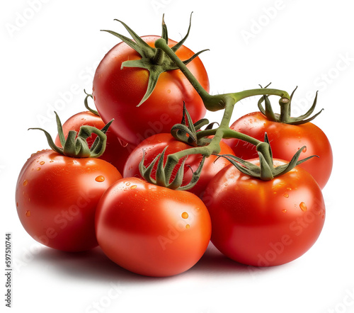 Obraz na płótnie Ripe fresh organic tomatoes, isolated on transparent background
