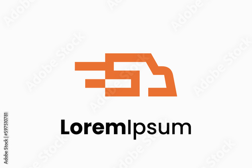 speed truck logo vector premium design