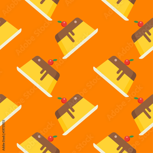 pudding seamless pattern vector illustration
