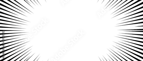 Comic book speed lines. Action lines Manga effect. Pattern of fast burst anime boom. Vector isolated illustration