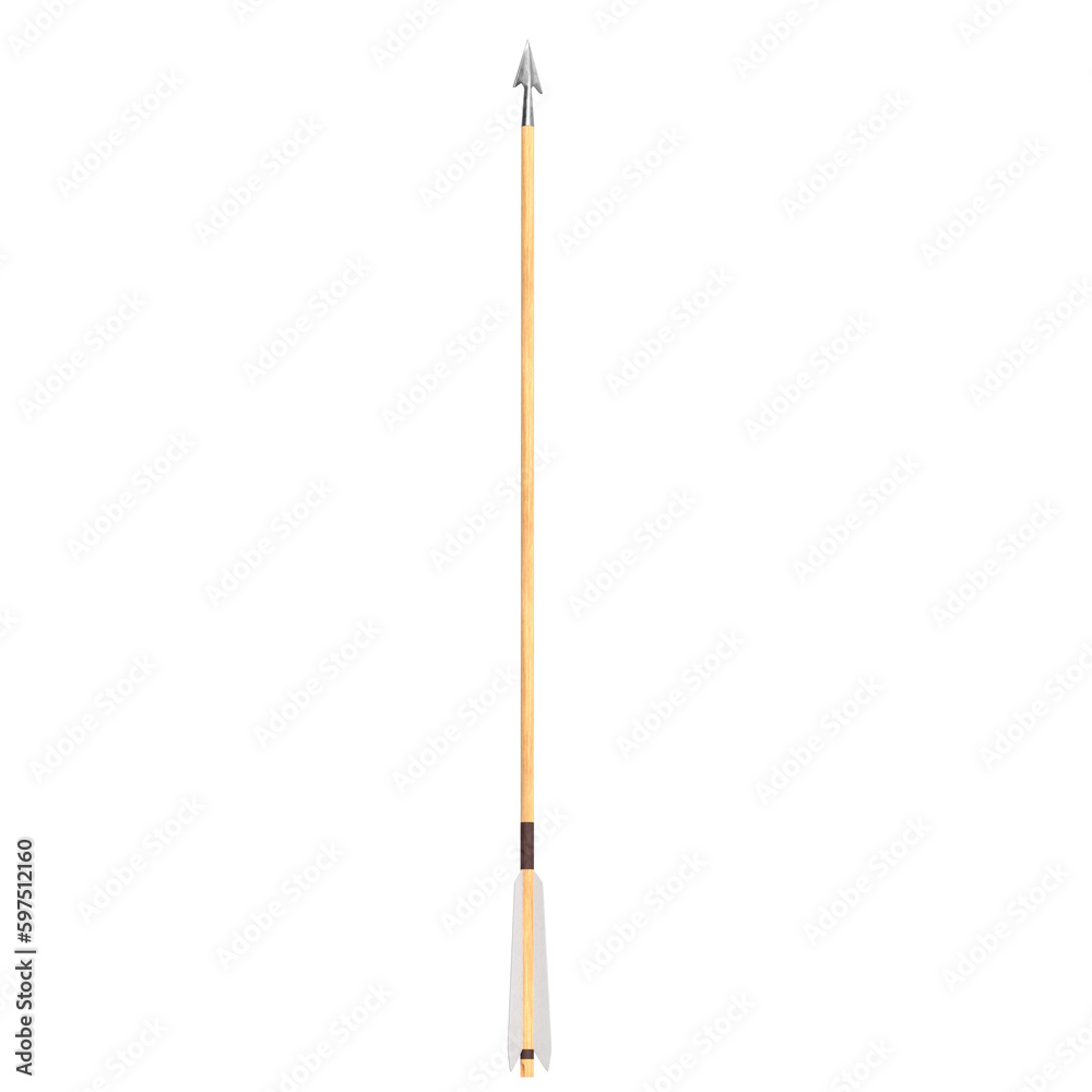 3D rendering illustration of an archery arrow 3D rendering illustration of an archery arrow