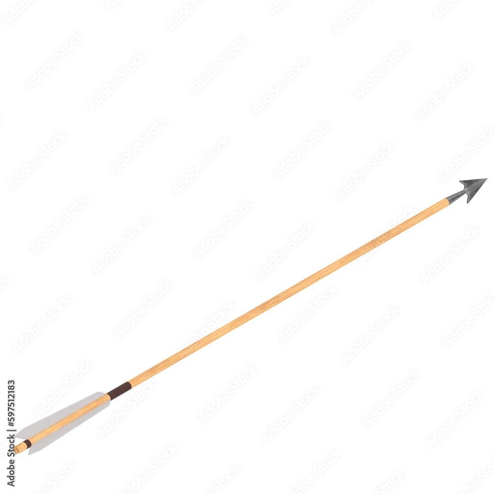 3D rendering illustration of an archery arrow 3D rendering illustration of an archery arrow