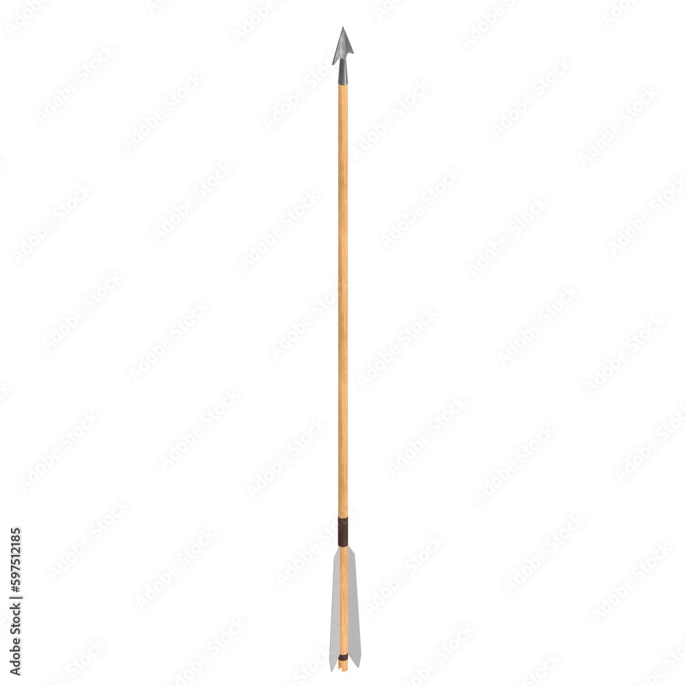 3D rendering illustration of an archery arrow 3D rendering illustration of an archery arrow