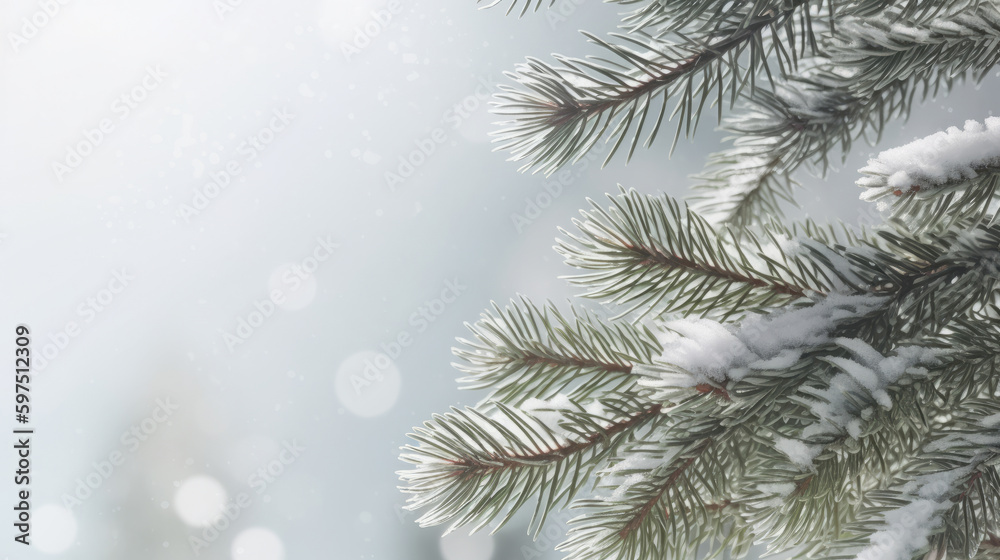 Winter Christmas Forest Background. Illustration AI Generative. Winter Christmas Forest Background. Illustration AI Generative.