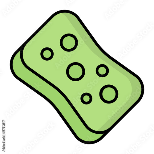 Sponge Line Color Icon