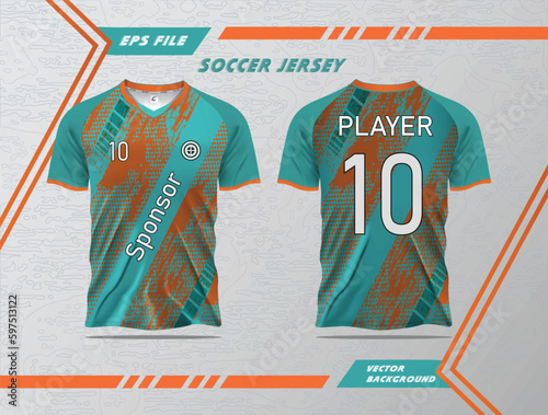 Modern soccer jersey template sport t-shirt design for racing, cycling, football, gaming, motocross