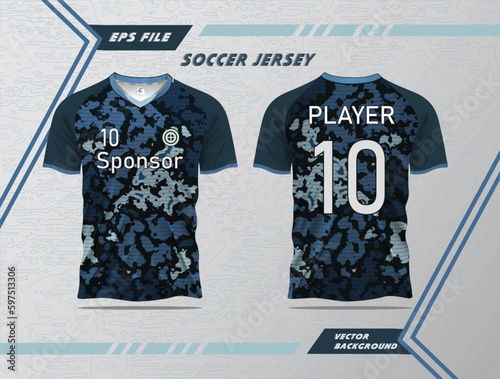 Modern soccer jersey template sport t-shirt design for racing, cycling, football, gaming, motocross