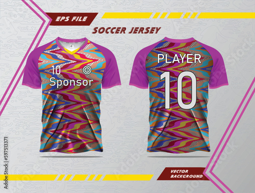 Modern soccer jersey template sport t-shirt design for racing, cycling, football, gaming, motocross