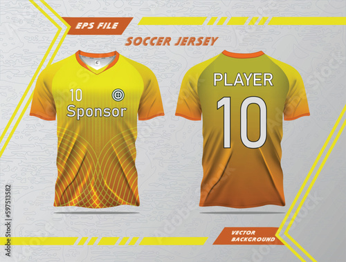 Modern soccer jersey template sport t-shirt design for racing, cycling, football, gaming, motocross