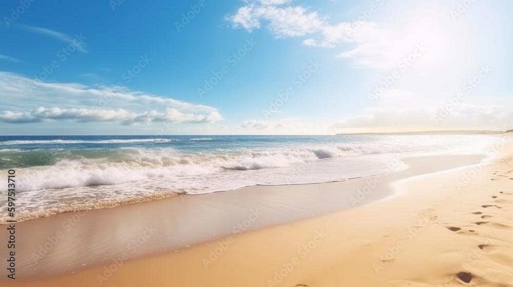 Seaside background. Illustration AI Generative