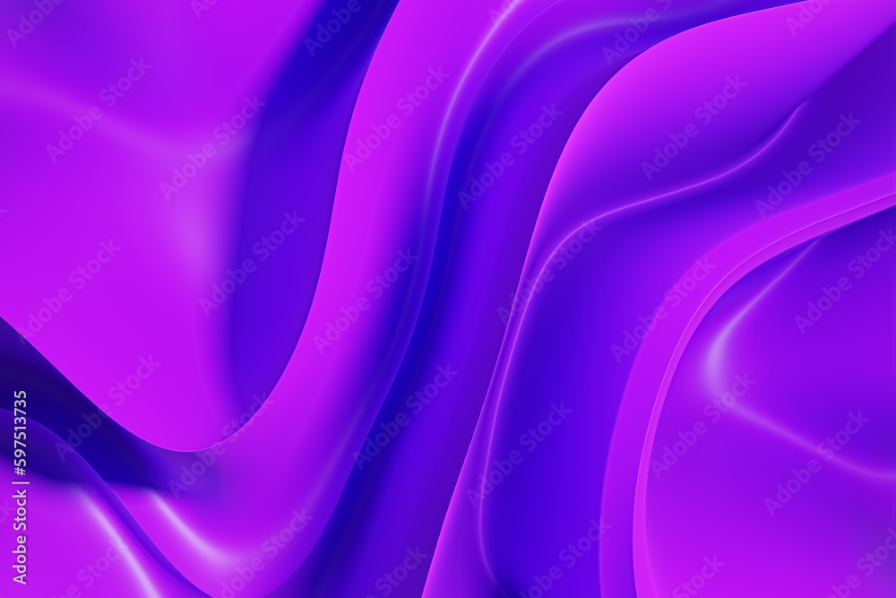 Obraz premium Fluid soft curve shape. Purple smooth liquid waves. 3d rendering