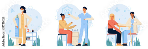Vaccination, inoculation. Timely protection against disease.