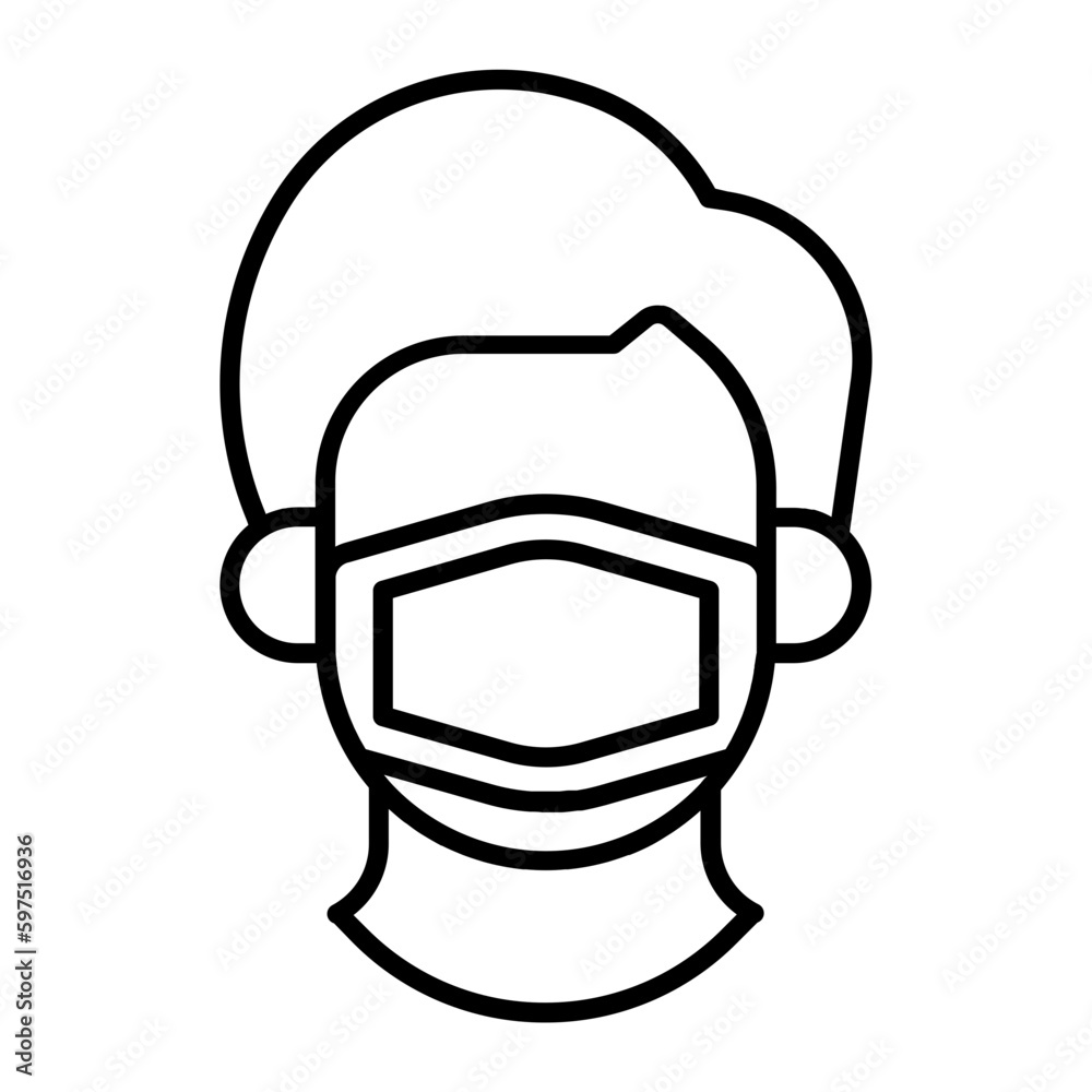 Facemask Thin Line Icon