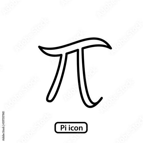 Pi icon vector logo design template